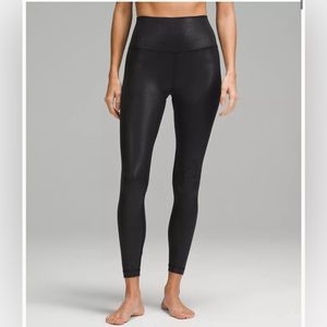 lululemon Align™ Ribbed High-Rise Pant 28" *Shine in black. Size 10. Worn once.